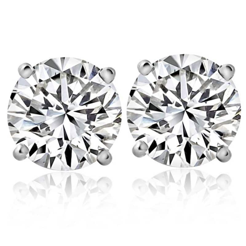 Bliss Diamond 2 1/4 Ct T.W. Round Cut Diamond Studs Lab Grown White Gold - White