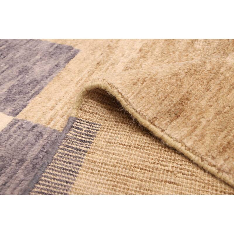 ECARPETGALLERY Hand-knotted Pak Finest Marrakesh Cream, Dark Grey Wool Rug - 6'7 x 10'1