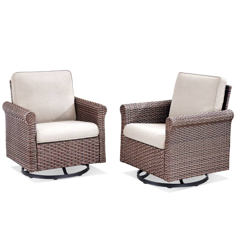 Pocassy Outdoor Sofa Swivel Chairs Patio Chair Funiture Set