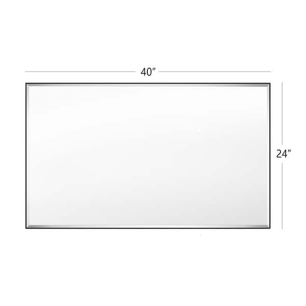 dimension image slide 10 of 14, Rectangle Metal Framed Beveled Edge Bathroom Vanity Mirror