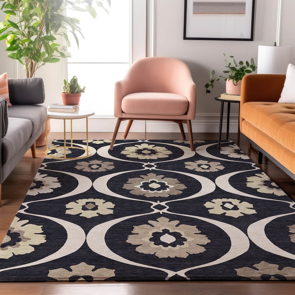 Premium Washable Super Soft Floral Scallops Mayfield Rug