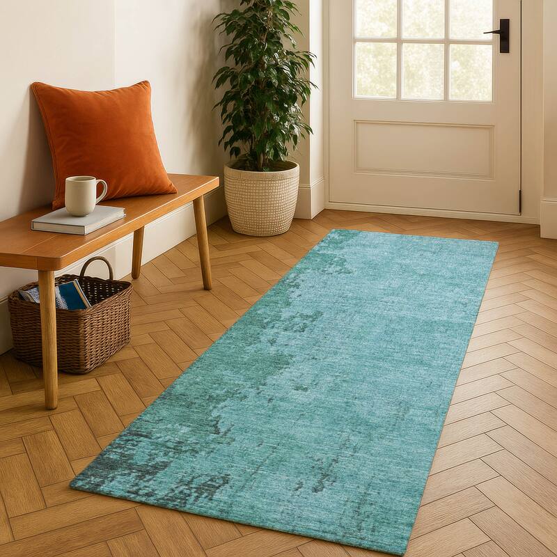 Premium Washable Super Soft Mayfield Rug - Teal - 2'3" x 7'6"