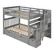 preview thumbnail 5 of 22, Full Over Full Bunk Bed with Shelves and 6 Storage Drawers, Gray
