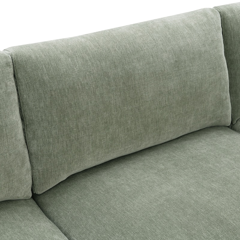 Furniture of America Lurek Mid Century Modern Chenille Sectional Sofa with Chaise.