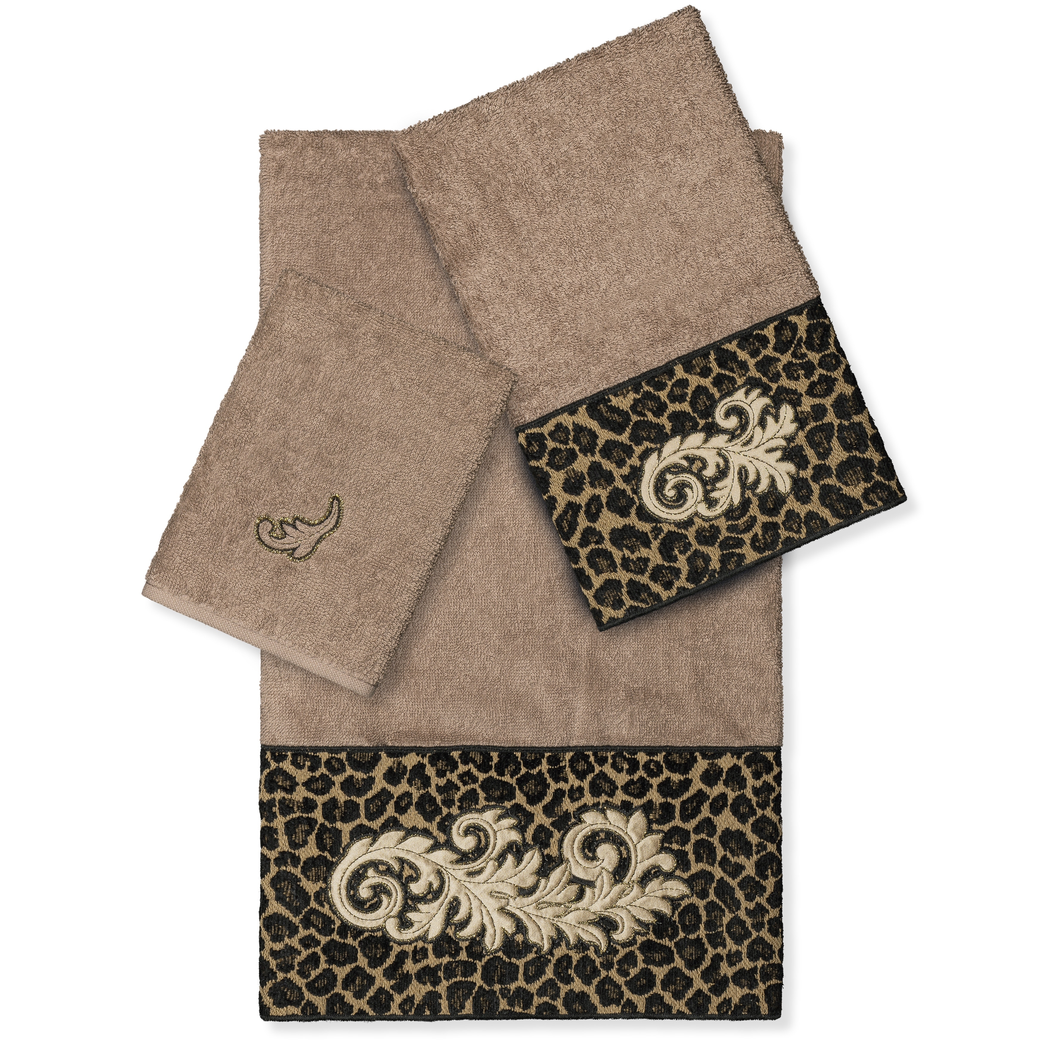 Authentic Hotel and Spa 100% Turkish Cotton April 3PC Embellished Towel Set