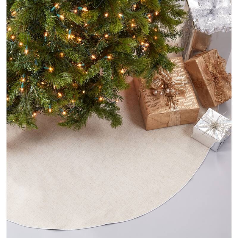 Linen Blend Decorative Christmas Tree Skirt