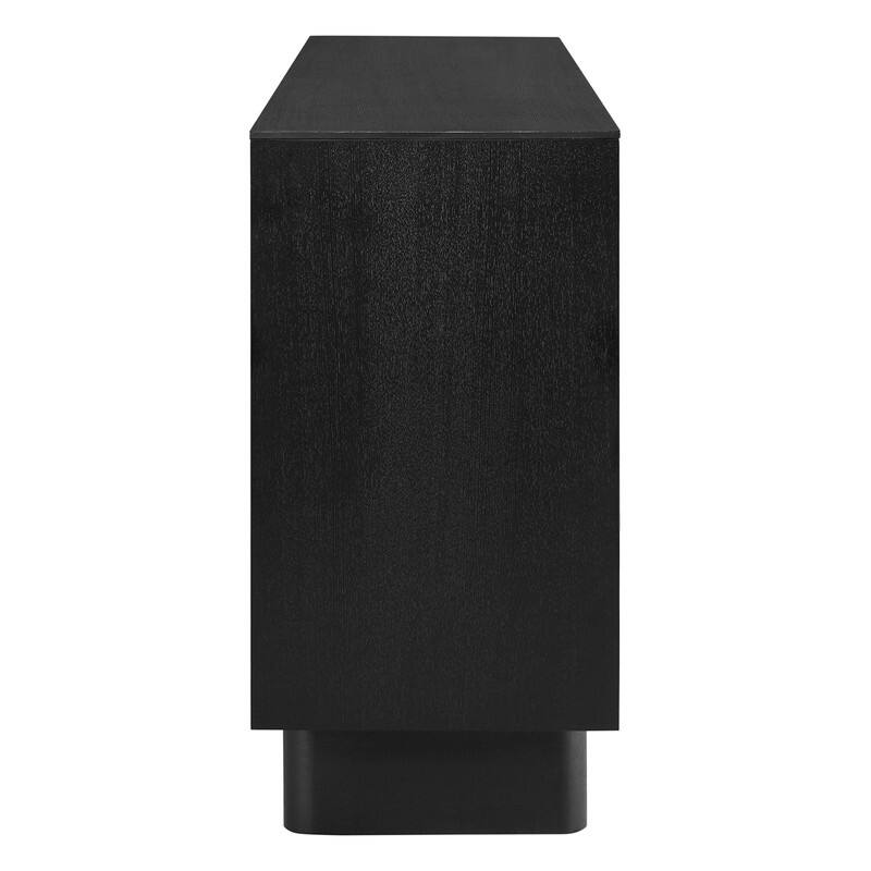 Spruce & Spring Modern Black Ash Sideboard with Cappuccino Ceramic Doors, Large Storage Cabinet