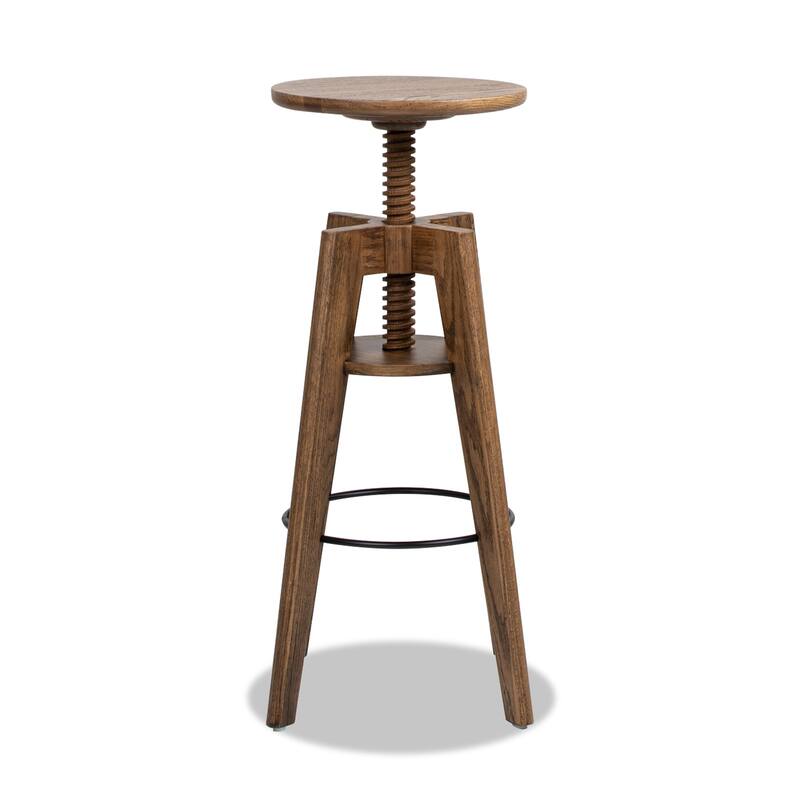 Oak Wood Adjustable Bar Counter Stool