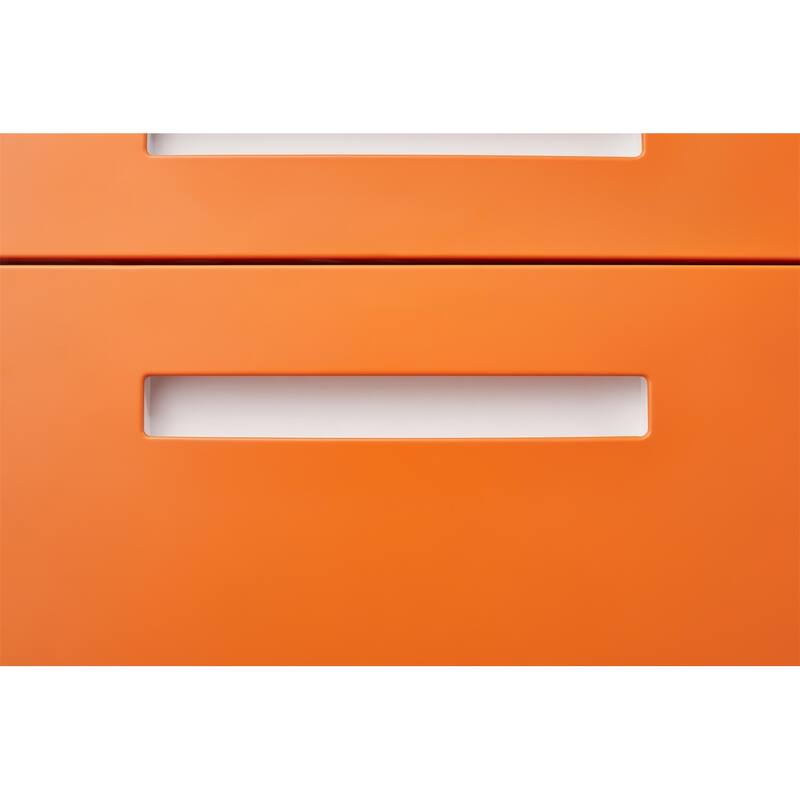 Metal Home Office Storage Cabinet with Pencil Tray & Hanging Bars, 3-Drawer Locking Mobile File Cabinet with Wheels