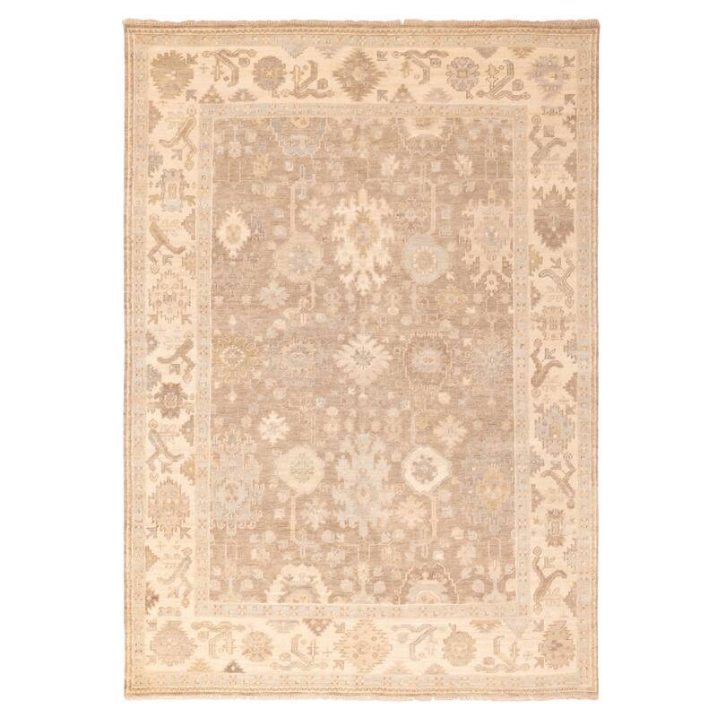 ECARPETGALLERY Hand-knotted Kavya Oushak Taupe Wool Rug - 9'1 x 12'3