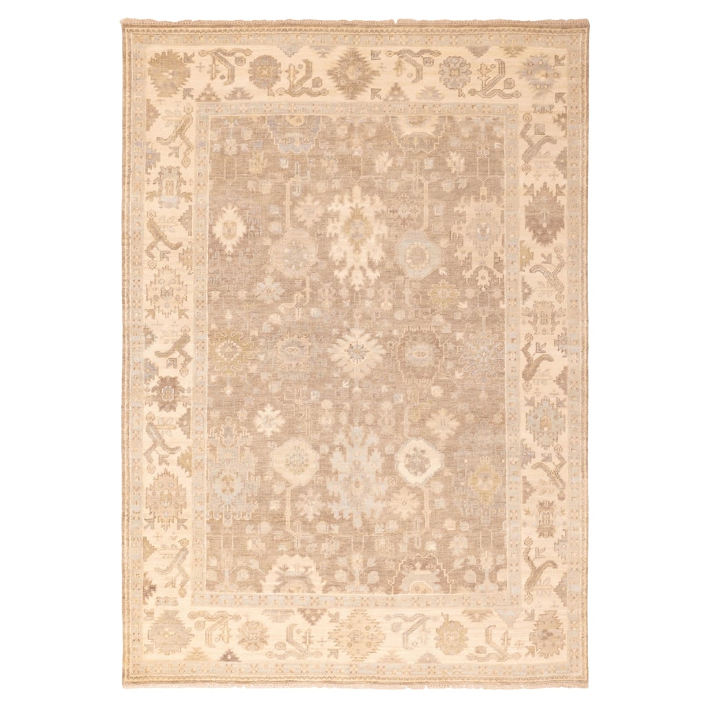 ECARPETGALLERY Hand-knotted Kavya Oushak Taupe Wool Rug - 9'1 x 12'3