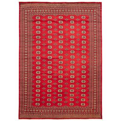 ECARPETGALLERY Hand-knotted Finest Peshawar Bokhara Dark Red Wool Rug - 9'0 x 12'5