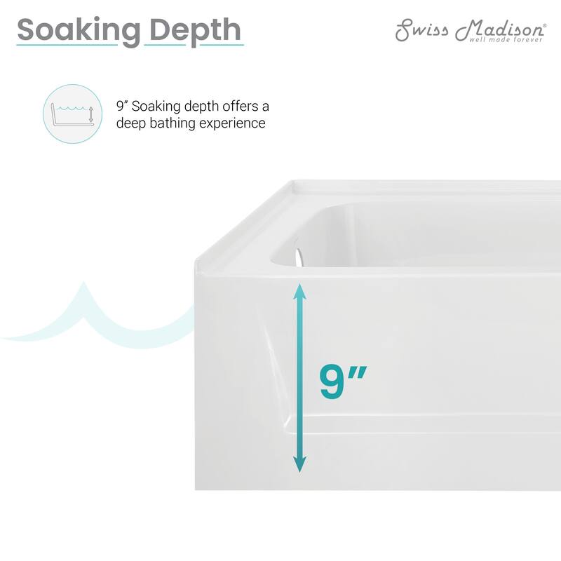 Virage 60" x 30" Alcove Bathtub with Apron