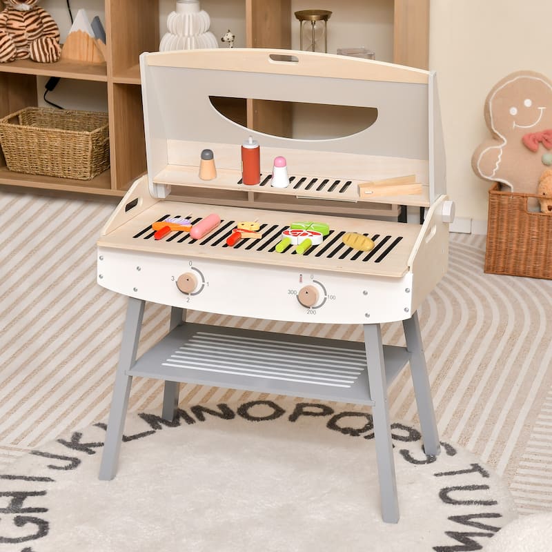 Kids Barbecue Grill Playset for Girls and Boys Aged 3+ - 25.5" x 14.5" x 32.5"