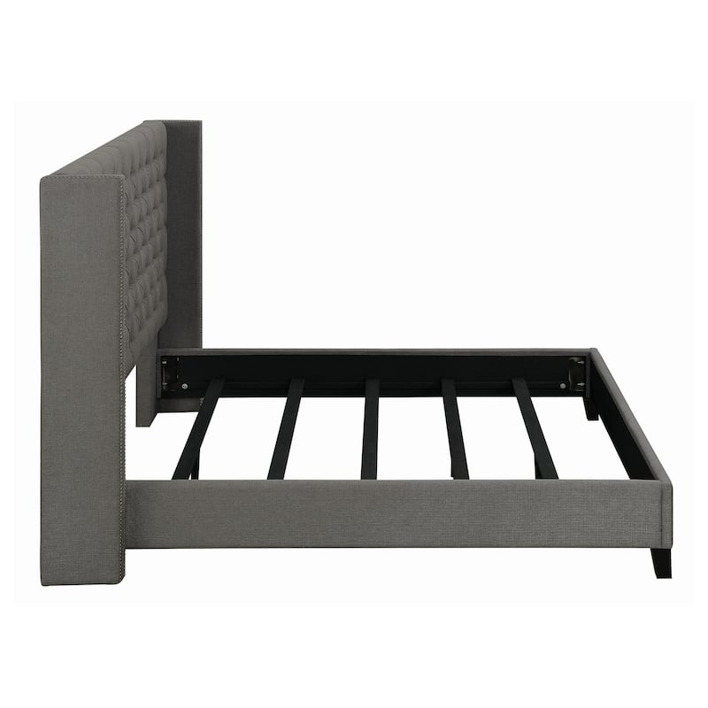 Bancroft Transitional Fabric Upholstered Wingback Bed