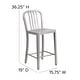 preview thumbnail 33 of 116, 2 Pack 24'' High Metal Indoor-Outdoor Counter Height Stool w/ Vertical Slat Back