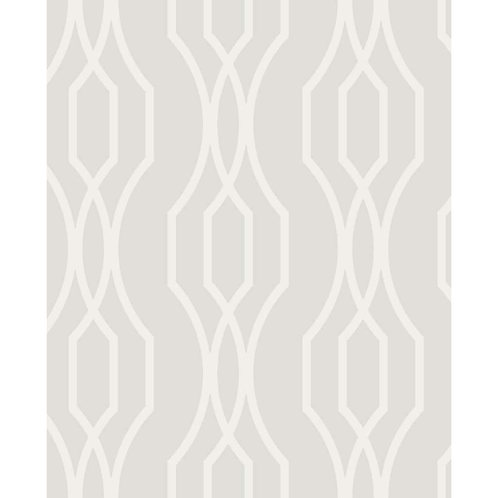 A-Street Prints Coventry White Trellis Wallpaper - N/A