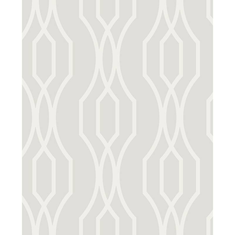 A-Street Prints Coventry White Trellis Wallpaper - N/A