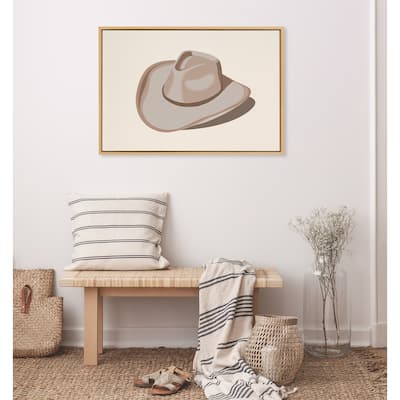 Sylvie Cowgirl Hat Landscape Framed Canvas by Honey Island Studio