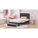 preview thumbnail 9 of 46, VECELO Kids Bed Frame, Plantform Beds with Storage Drawer, Height Adjustable Upholstered Bed, Twin Size Bed Set of 2