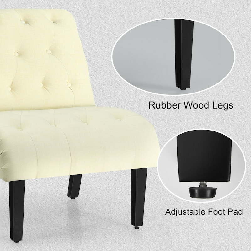 Gymax Set of 2 Armless Accent Chair Upholstered Tufted Lounge Chair - 38.5'' x 27.5'' x 33''