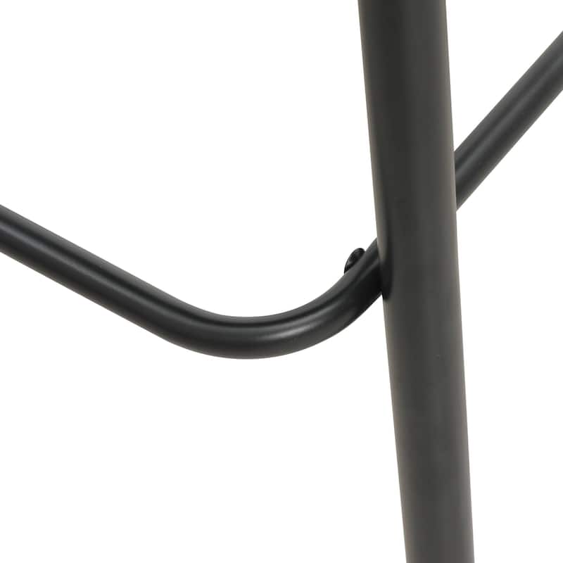 LeisureMod Ervilla Bar Stool with Black Powder Coated Steel Frame Set of 2 - 37"