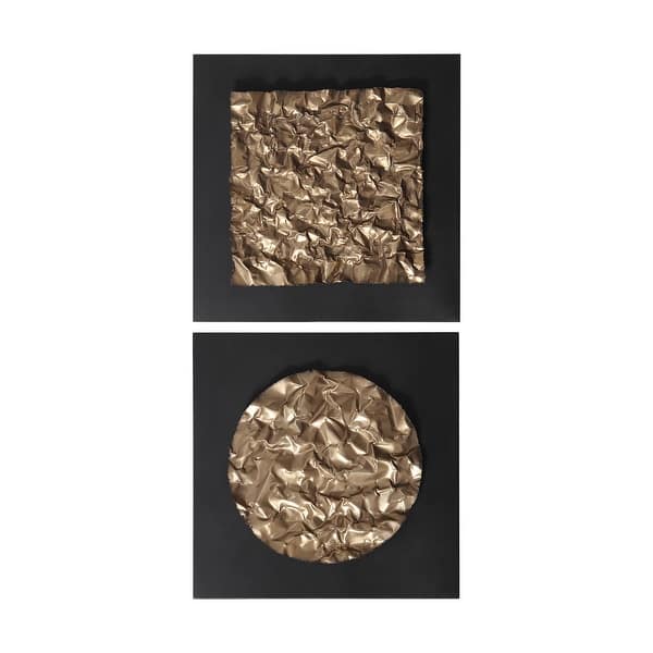 slide 1 of 8, Uttermost Boaz Gold Wall Decors (Set of 2)