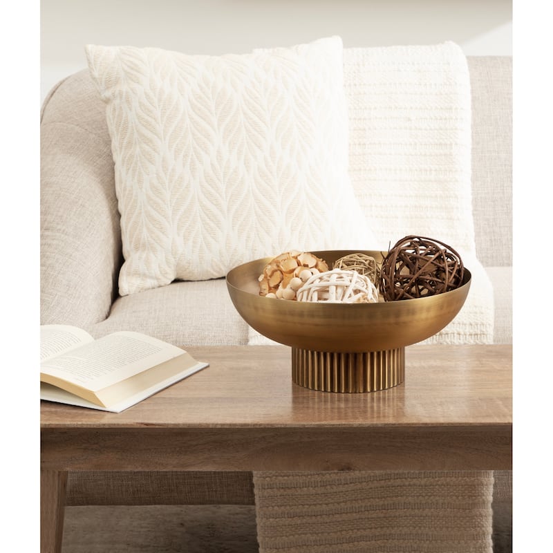 Kate and Laurel Rooks Ribbed Metal Bowl
