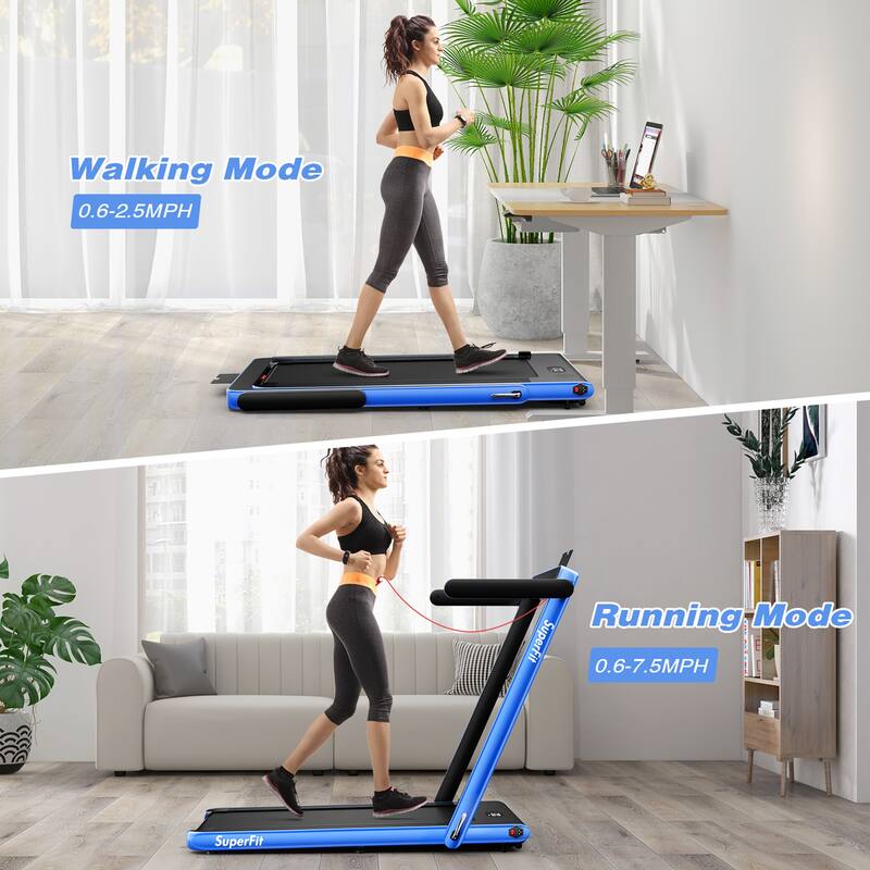 Gymax Motorized Treadmill Folding Under Desk Electric Treadmill - 49'' x 27'' x 42''