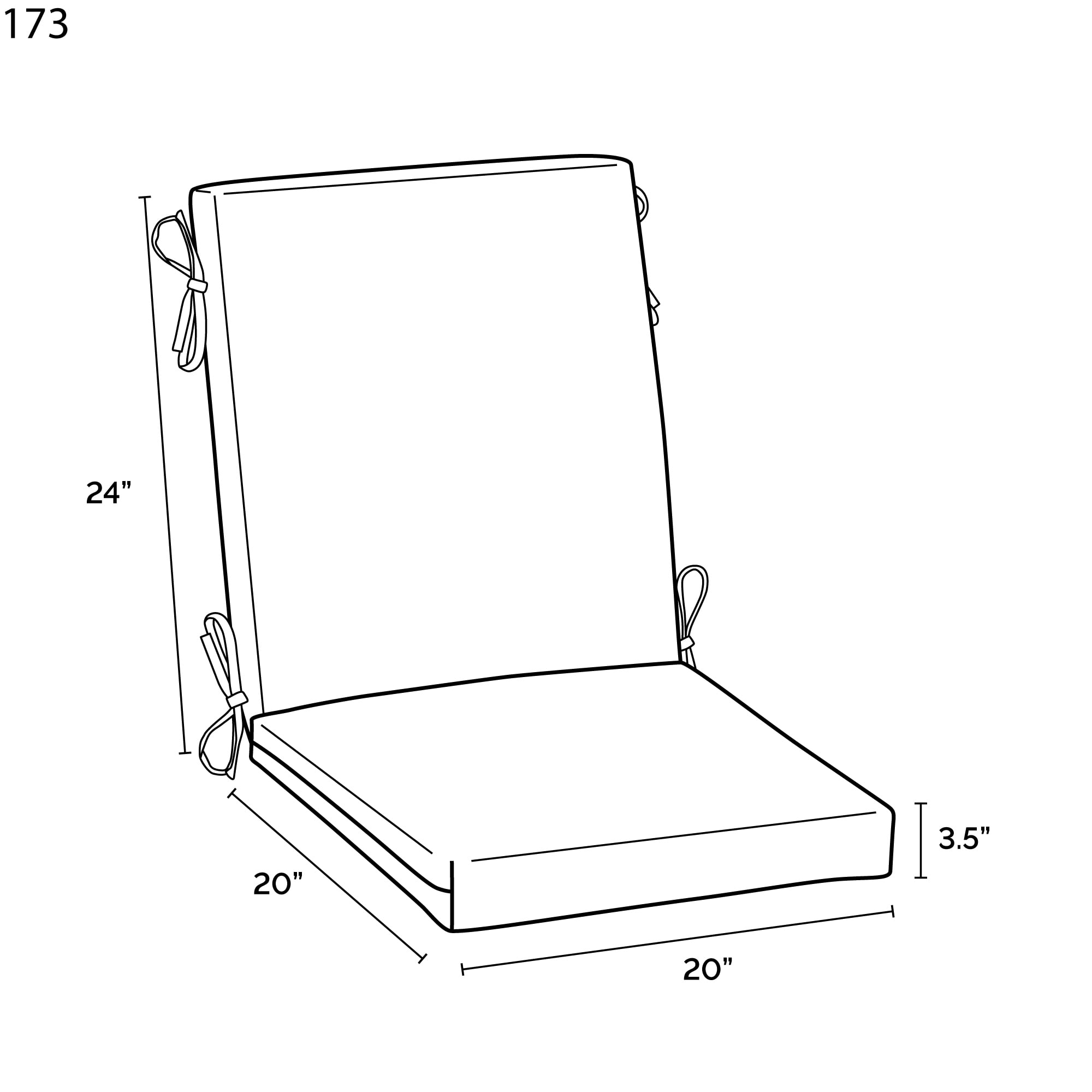Standard dining store chair cushion size