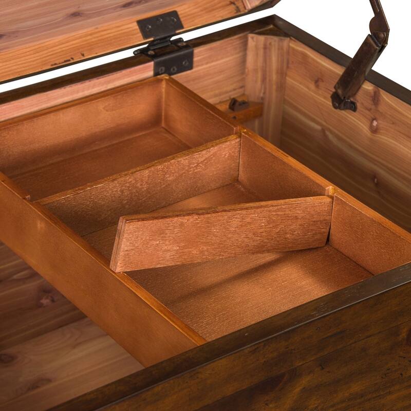 Aspen Skies Russet Brown and Metal Accents Storage Trunk