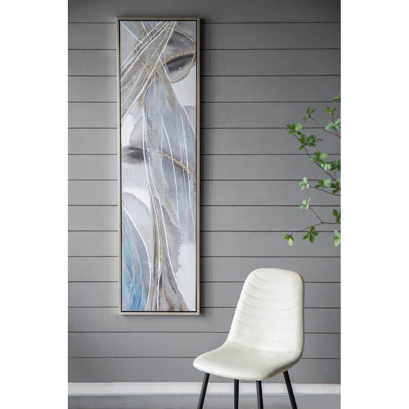 Set of 2 Elongated Modern Abstract Oil Paintings, Wall Art for Living Room Dining Room Bedroom Office Entryway, 20" x 71"