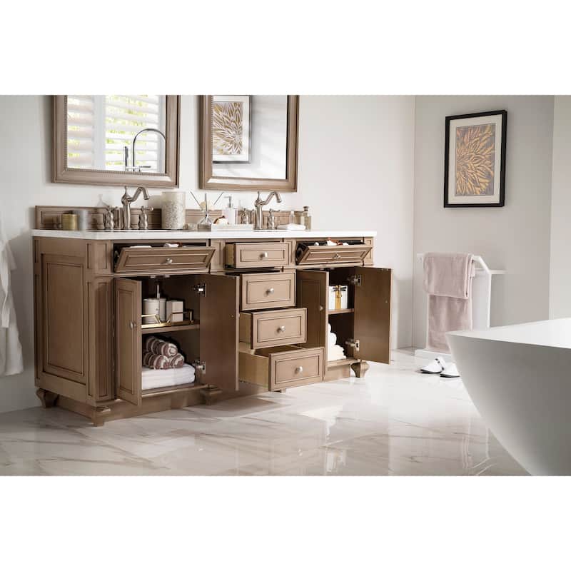 James Martin Vanities Bristol 72" Double Vanity, Whitewashed Walnut