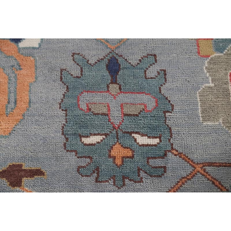 Gray Floral Oushak Oriental Large Area Rug Handmade Wool Carpet - 12'2" x 14'11"