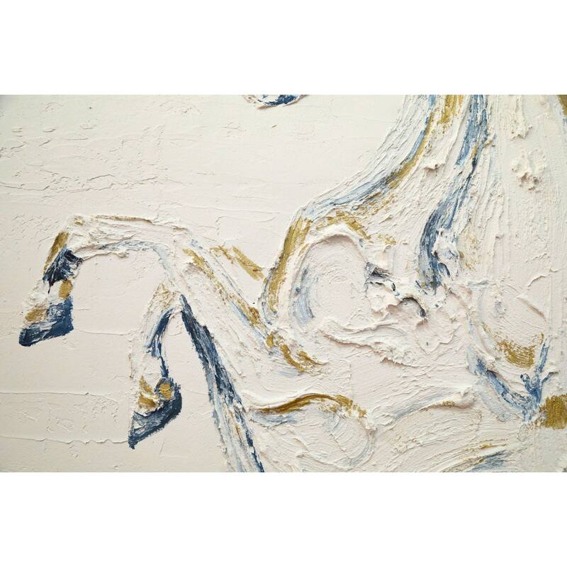 Majesty Hand Painted Oil Canvas Wall Art with Rearing Horse Design