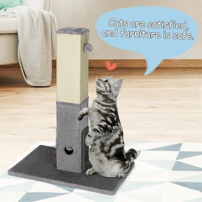 31'' Tall Cat Scratching Post Claw Scratcher w/ Sisal Rope & Ball