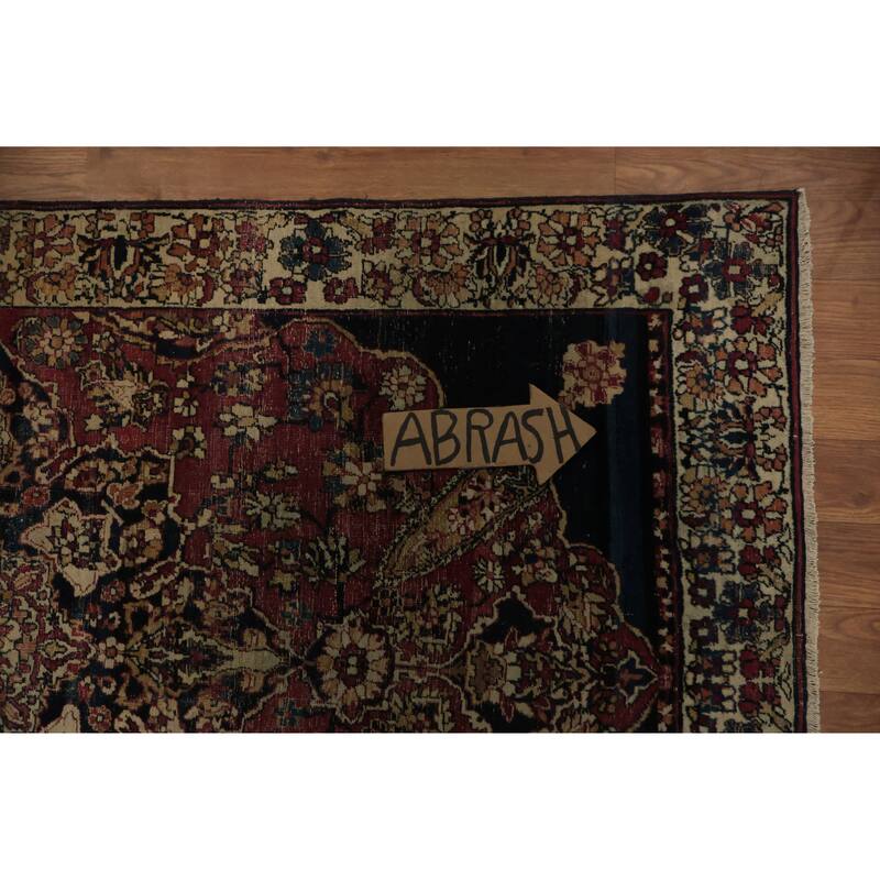 Hand Knotted Oriental 100% Wool Carpet Traditional Floral Red Kerman (Ravar) Area Rug - 5' 10'' X 3' 3''