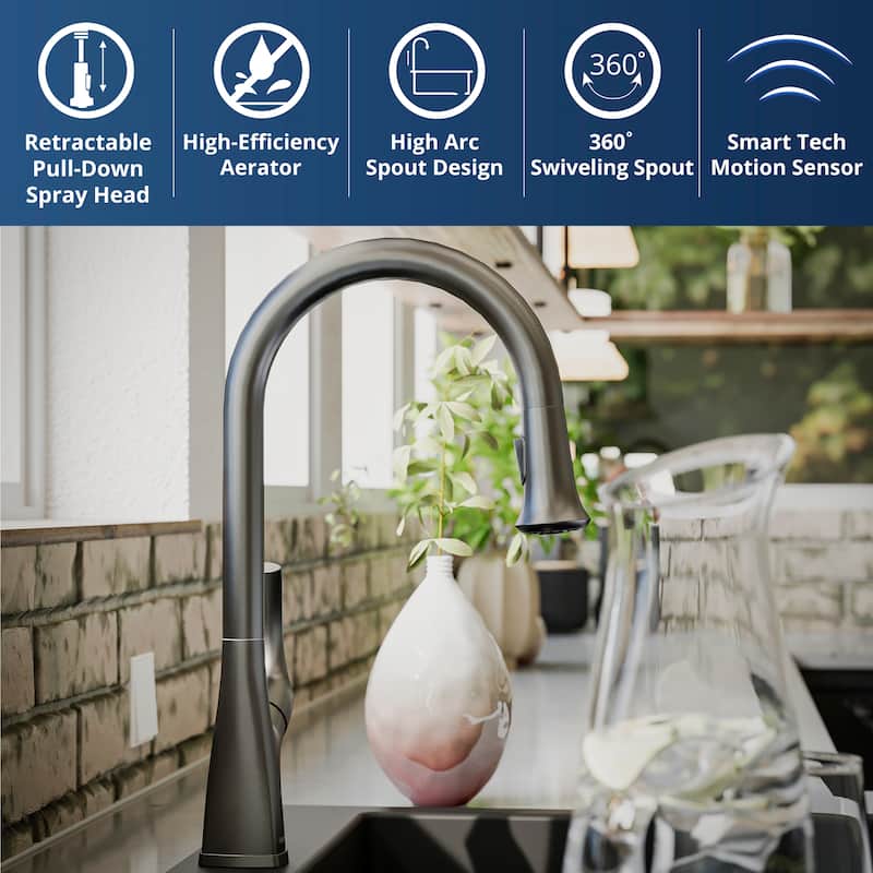 Karran Chantilly Touchless KKF375 Single Handle Pull Down Sprayer Kitchen Faucet