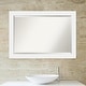 preview thumbnail 3 of 5, Beveled Wood Bathroom Wall Mirror - Corvino White Frame - Outer Size: 41 x 29 in