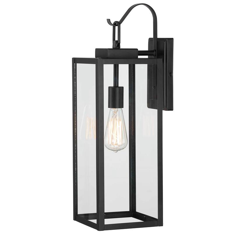 2 Pack 1-Light Outdoor Matte Black Wall Sconce