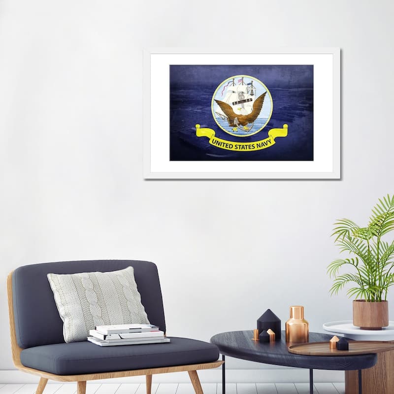 iCanvas "U.S. Navy Flag (Naval Station Norfolk Background) II" by iCanvas