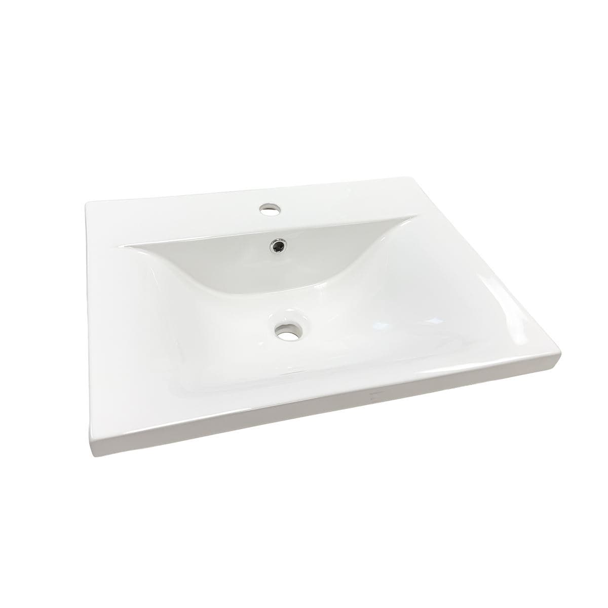 24" EdgeFlow Single Ceramic Sink Top with Single Faucet Hole - 24