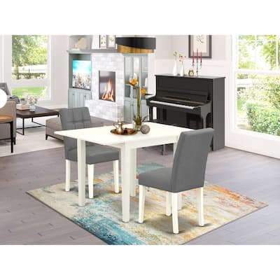 East West Furniture Dining Table Set Includes a Rectangle Dining Table and Chairs, Linen White (Pieces Options)