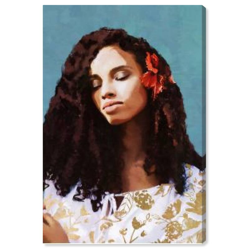 Wynwood Studio Prints Fashion and Glam Wrapped in Floral Blue and Traditional Wall Art Canvas Print