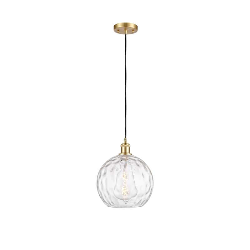 Innovations Lighting Ballston Athens Water Glass 1 Light 10" Cord Hung Mini Pendant - Satin Gold