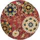 SAFAVIEH Handmade Blossom Nelia Modern Floral Wool Rug - 4' x 4' Round - Red/Multi