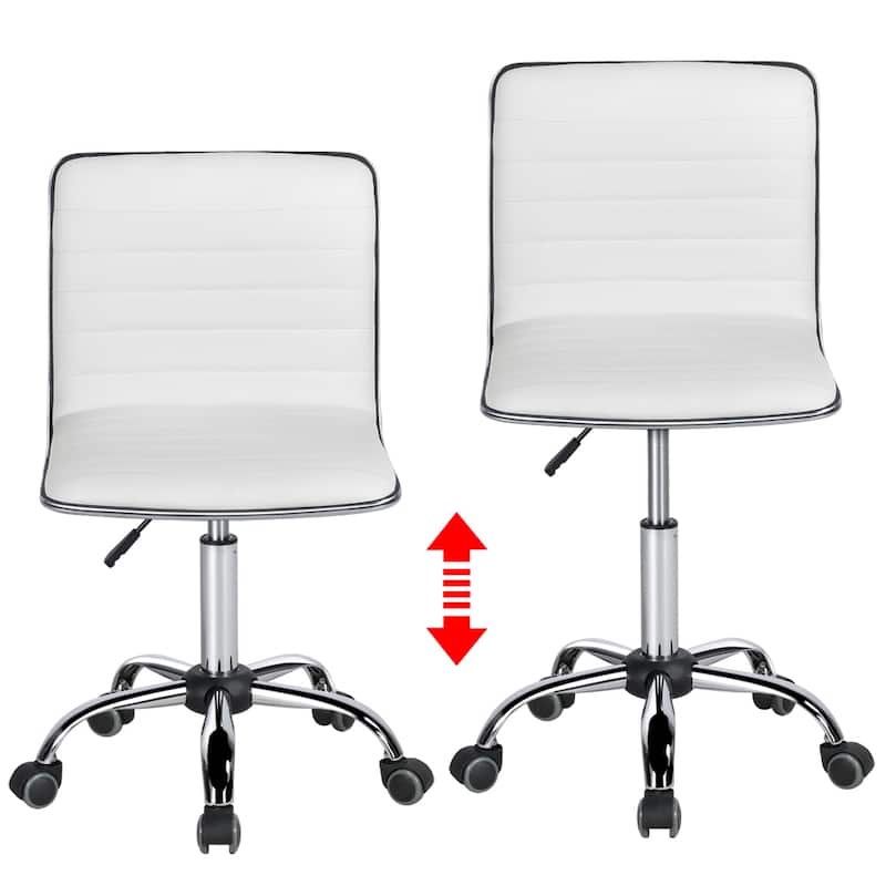 Yaheetech Foam Task Chair with Swivel and Faux Leather Office Chair