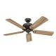 preview thumbnail 6 of 15, Hunter 52" Shady Grove Ceiling Fan with LED Light Kit/ Pull Chain, Standard or Flush Mount - Casual, Transitional
