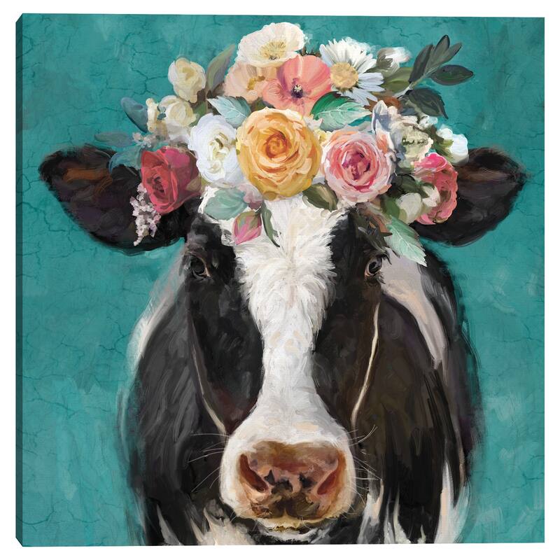 Fancy Cows II by Studio Arts Canvas Art Print