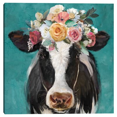 Fancy Cows II by Studio Arts Canvas Art Print